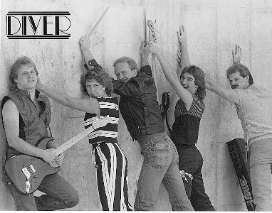 Diver (first band) 1983 - (left to right) Jeff Sheehan, Barb Soetebier, George Hammock, Johnny Fox, Mark Elze